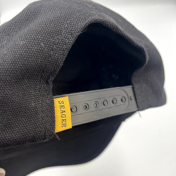 Seager Rugged Wear Black Snapback Adjustable Cap Baseball Hat - Picture 5 of 6